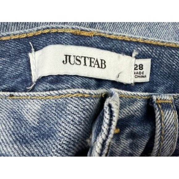 Just Fab Size 28 Womens Ankle Jeans Cotton Med Wash High Rise - Picture 2 of 4